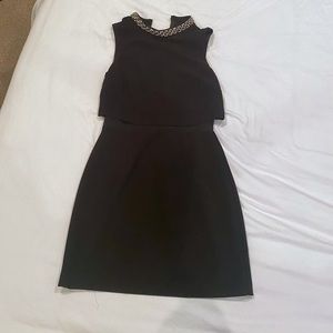 ASOS sz 2 black embellished collar dress
